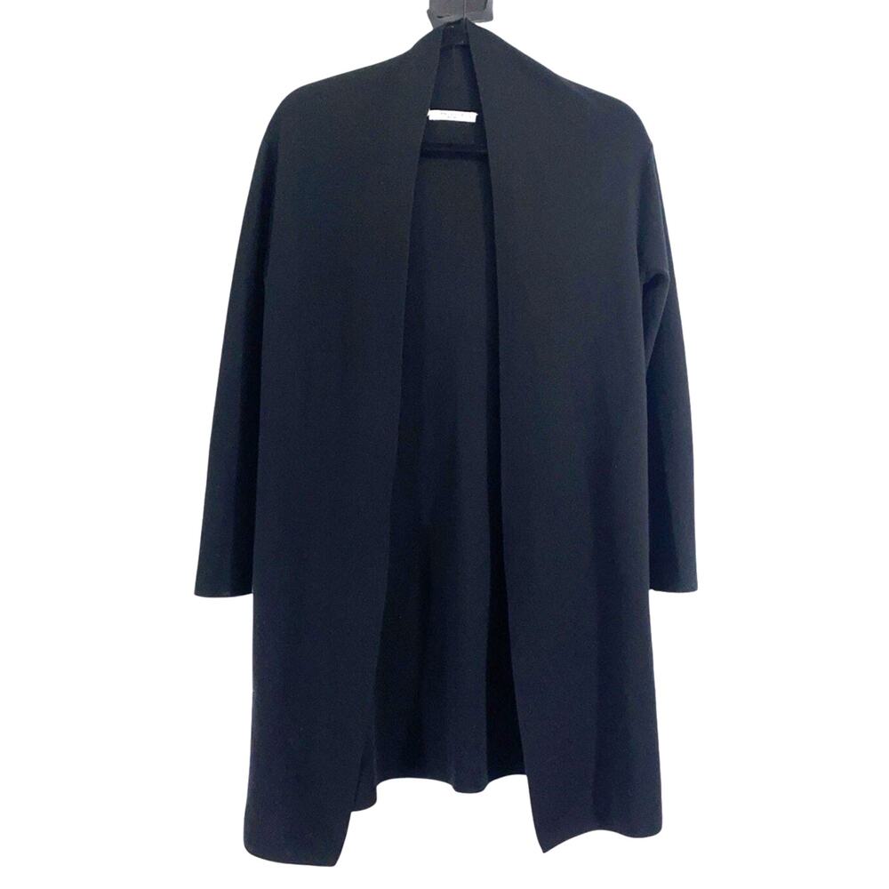 M.M. Lafleur Long cardigan 100% Merino Wool Black XS Pockets